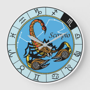 Grande Horloge Ronde scorpion signe astrologique du zodiaque