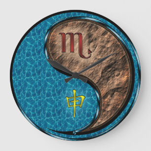 Grande Horloge Ronde Scorpion & Singe de Terre