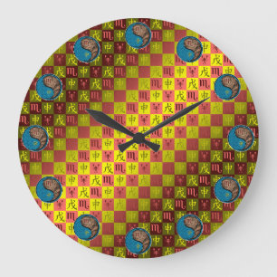 Grande Horloge Ronde Scorpion & Singe de Terre