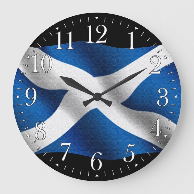 Grande Horloge Ronde SCOTLAND Flag Proud Scots Patriotic Wall Clock (Recto)