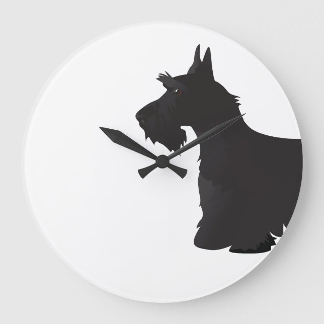 Grande Horloge Ronde Scottie Scottish Terrier Basic Breed (Recto)