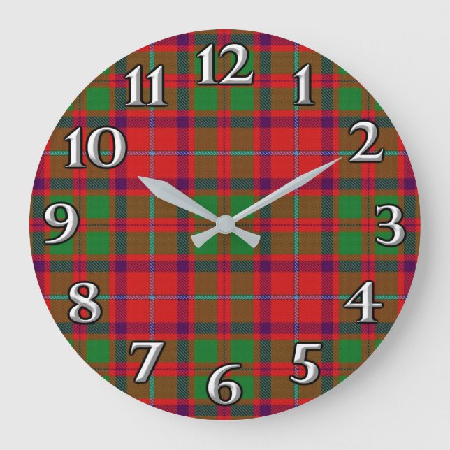 Grande Horloge Ronde Scottish Time Accents Clan Shaw Tartan (Recto)