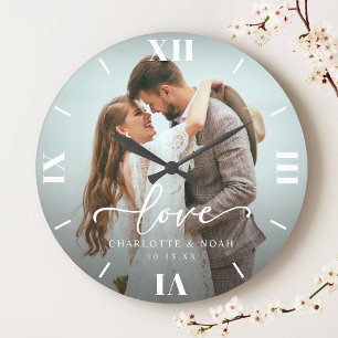 Grande Horloge Ronde Script photo mariage