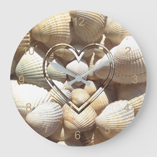 Grande Horloge Ronde Sea Shells Photographe Beach Life Seashells (Recto)