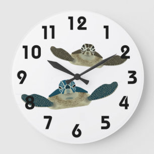 Grande Horloge Ronde Sea Turtles Wall Clock