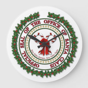 Grande Horloge Ronde Seal of the Office of Santa Claus Wall Clock