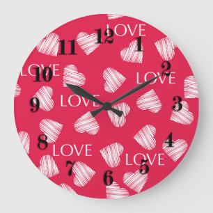 Grande Horloge Ronde Seamless LOVE Valentines Day rose
