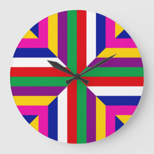 Grande Horloge Ronde Section Stellaire - Vert/Rouge - Équilibré