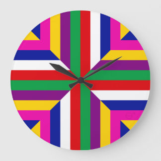 Grande Horloge Ronde Section Stellaire - Vert/Rouge - Équilibré