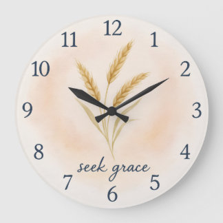 Grande Horloge Ronde Seek Grace – Watercolour Wheat Serenity Clock