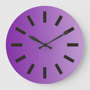 Grande Horloge Ronde SEULEMENT gradients de COULEUR - pourpre + visage 