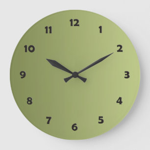 Grande Horloge Ronde SEULEMENT gradients de COULEUR - vert olive +