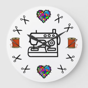 Grande Horloge Ronde Sewing and Quilting Wall Clock