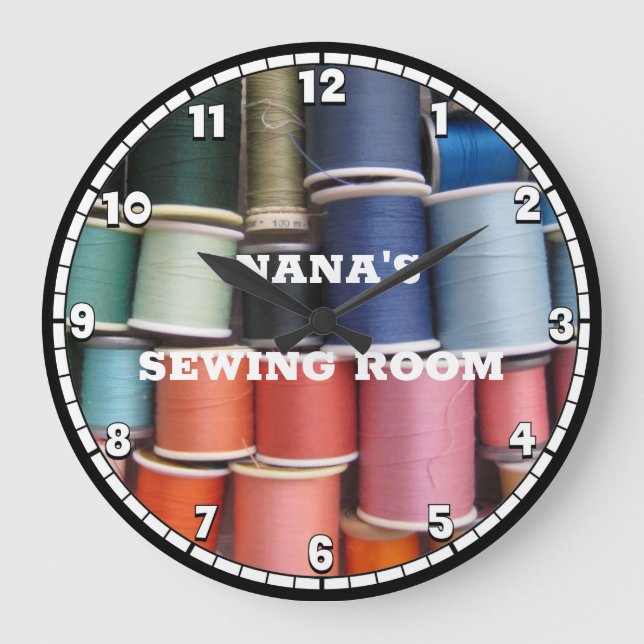 Grande Horloge Ronde Sewing room Thread Custom Round Clock (Recto)