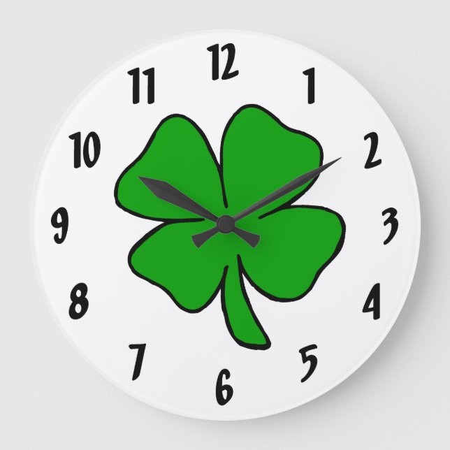 Grande Horloge Ronde Shamrock irlandais (Recto)