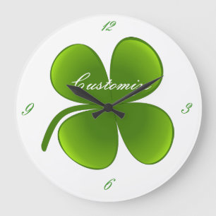 Grande Horloge Ronde Shamrocks de la Saint Patrick Thunder_Cove