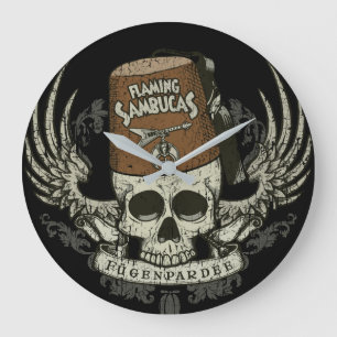 Grande Horloge Ronde Shriner Skull Distressed Clock