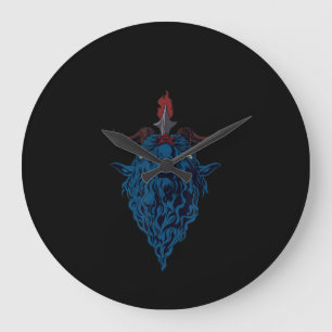 Grande Horloge Ronde Sigil Of Baphomet Goat Of Mendes Satan Dark Goth