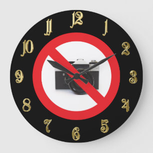 Grande Horloge Ronde Signal d'avertissement pas de caméra