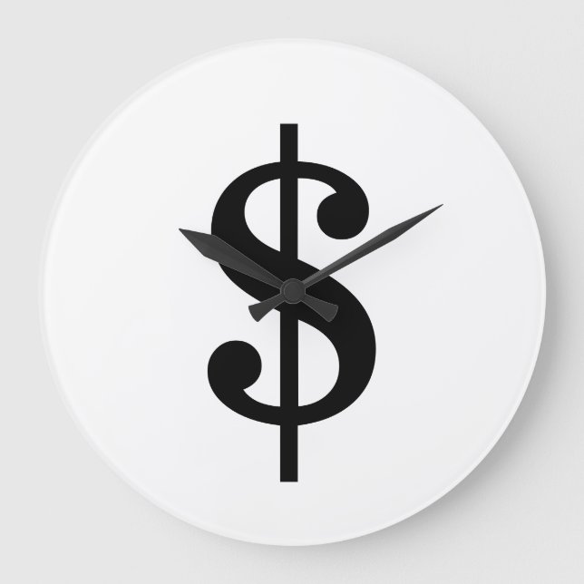 Grande Horloge Ronde Signe dollar| Alphabet moderne simple (Recto)