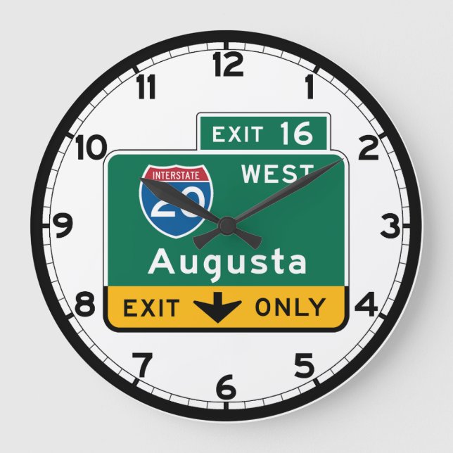 Grande Horloge Ronde SIGNE ROUTIÈRE D'Augusta, GA (Recto)