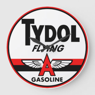 Grande Horloge Ronde Signe vintage Tydol Flying Gasoline