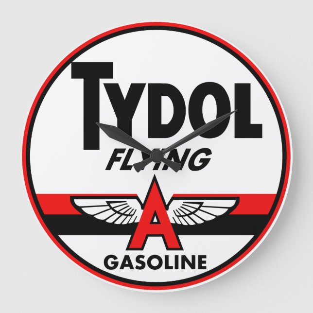 Grande Horloge Ronde Signe vintage Tydol Flying Gasoline (Recto)