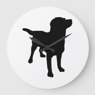 Grande Horloge Ronde Silhouette de chien