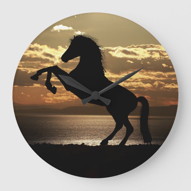 Grande Horloge Ronde Silhouette du cheval (Recto)