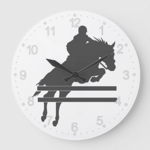 Grande Horloge Ronde Silhouette du cheval de croisement - Choisir la co