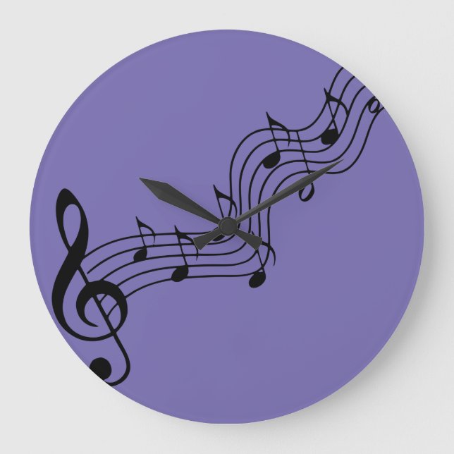 Grande Horloge Ronde silhouette-note-musicale-clef-basse (Recto)