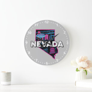 Grande Horloge Ronde Silhouette rétro Nevada