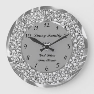 Grande Horloge Ronde Silver Diamonds Heart 2