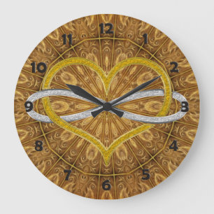 Grande Horloge Ronde Silver d'or Heart Infinity