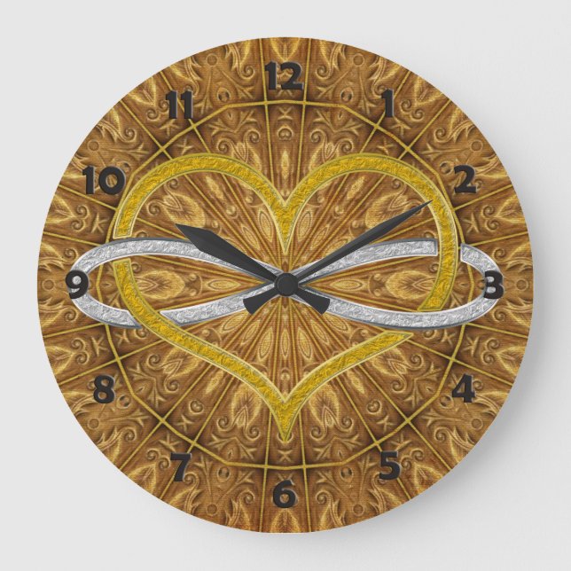 Grande Horloge Ronde Silver d'or Heart Infinity (Recto)