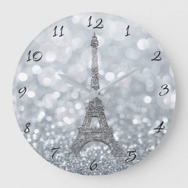 Grande Horloge Ronde Silver Glitter (Recto)