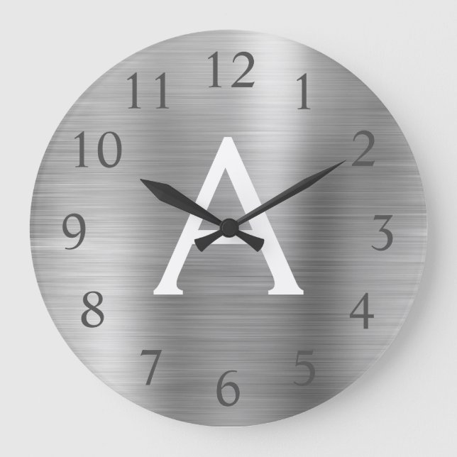 Grande Horloge Ronde Silver Metallic Monogram (Recto)