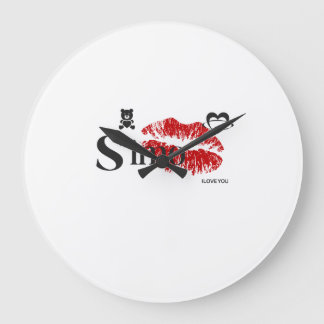 Grande Horloge Ronde Simo I Love You ❤️ | Romantic Love Design