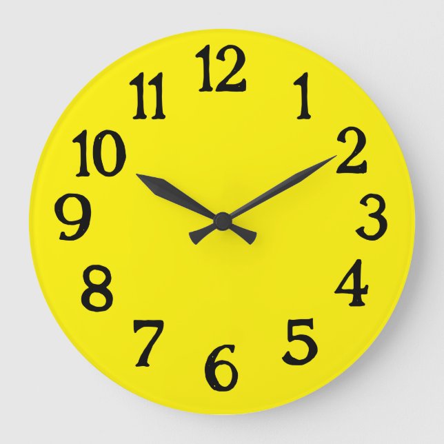 Grande Horloge Ronde Simple cadenas normal noir et jaune (Recto)