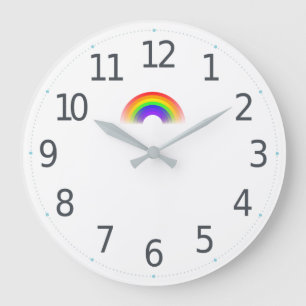 Grande Horloge Ronde Simple Colorful Pride Rainbow   Wall Clock