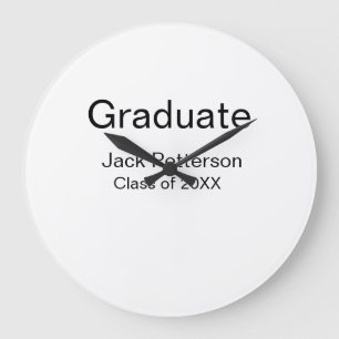 Grande Horloge Ronde simple diplôme minimal ajouter nom classe moderne