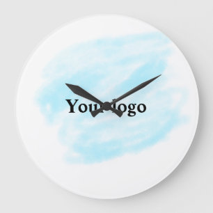Grande Horloge Ronde Simple logo personnalisé élégant minimaliste ici e