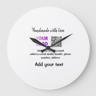 Grande Horloge Ronde Simple minimum q r code ajouter logo code d'analys