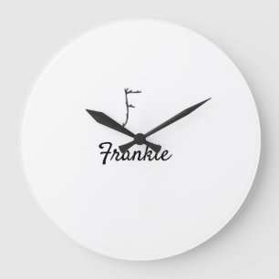 Grande Horloge Ronde Simple monogramme noir minimaliste lettre F ajoute