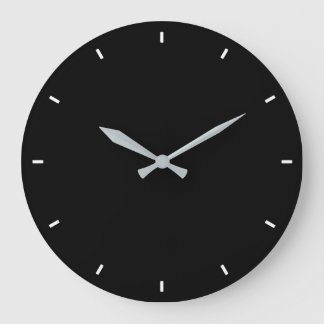 Grande Horloge Ronde Simple noir minimaliste noir blanc rond