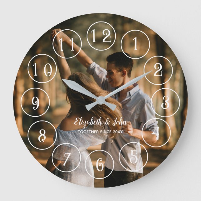Grande Horloge Ronde Simple photo de Lovely Couple Newly Weds (Recto)