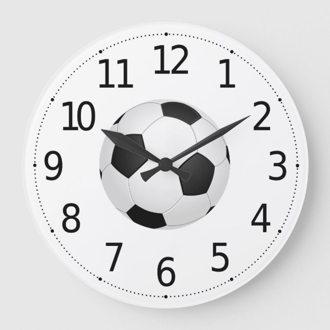 Grande Horloge Ronde Simple Soccer Ball | Wall Clock (Recto)