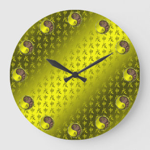 Grande Horloge Ronde Singe de Terre