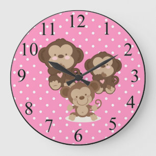 Grande Horloge Ronde Singes