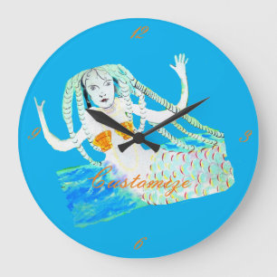 Grande Horloge Ronde Sirène avec Dreadlocks Thunder_Cove